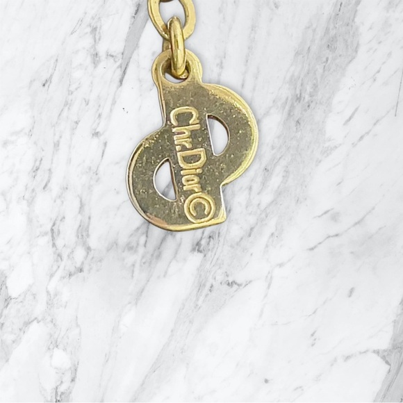 Christian Dior CD Tear Drop Circle Necklace - Picture 6 of 6